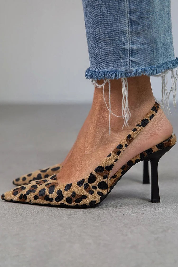 Margaret | Tacones D'Orsay con estampado de leopardo