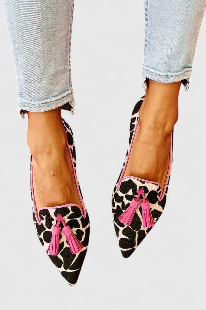 DHREIKA | MOCASINES ESTAMPADOS CON BORLAS