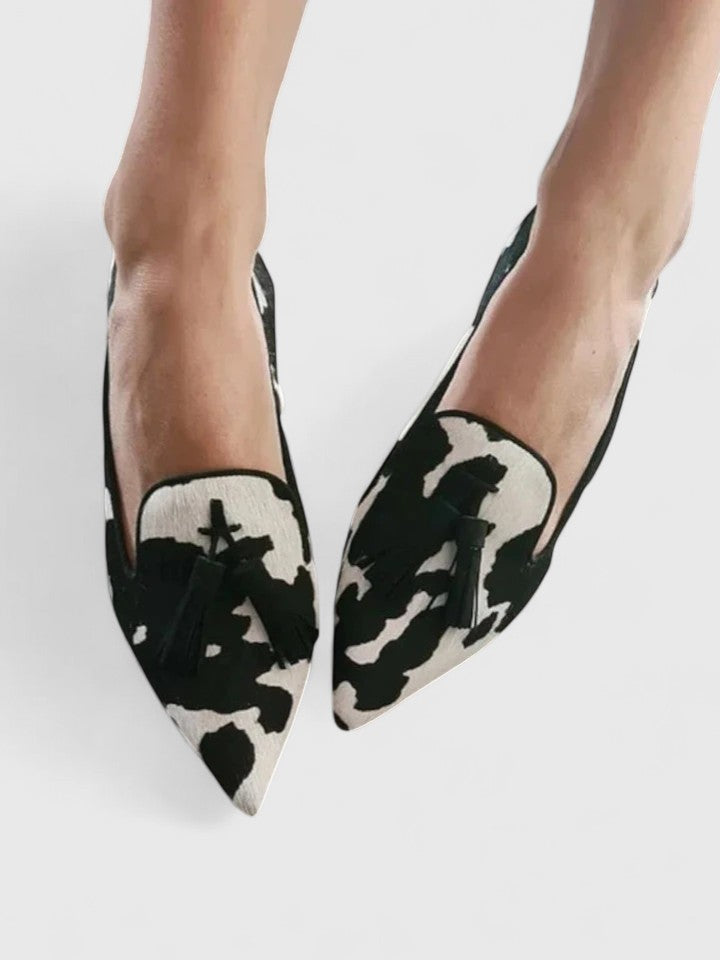 DHREIKA | MOCASINES ESTAMPADOS CON BORLAS