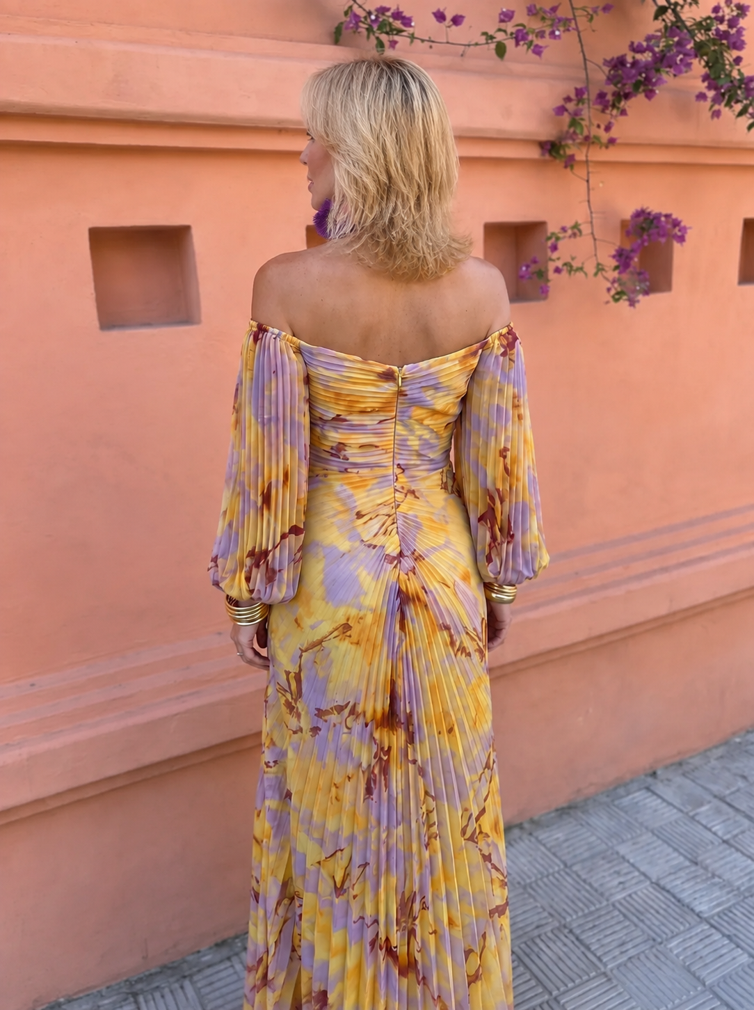 GRAZIELLA | ABITO LUNGO A FIORI CON SCOLLO PROFONDO