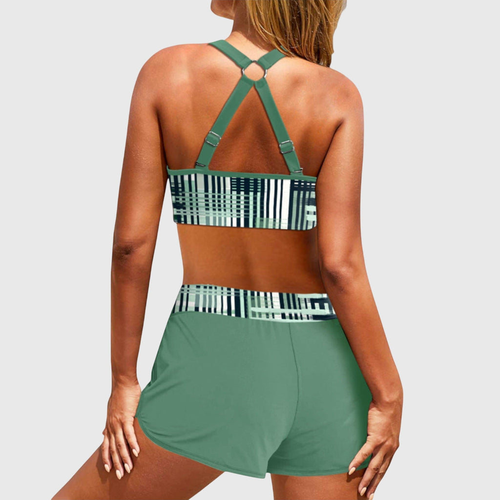 Janelle | Bikinis de tiro alto con textura acanalada