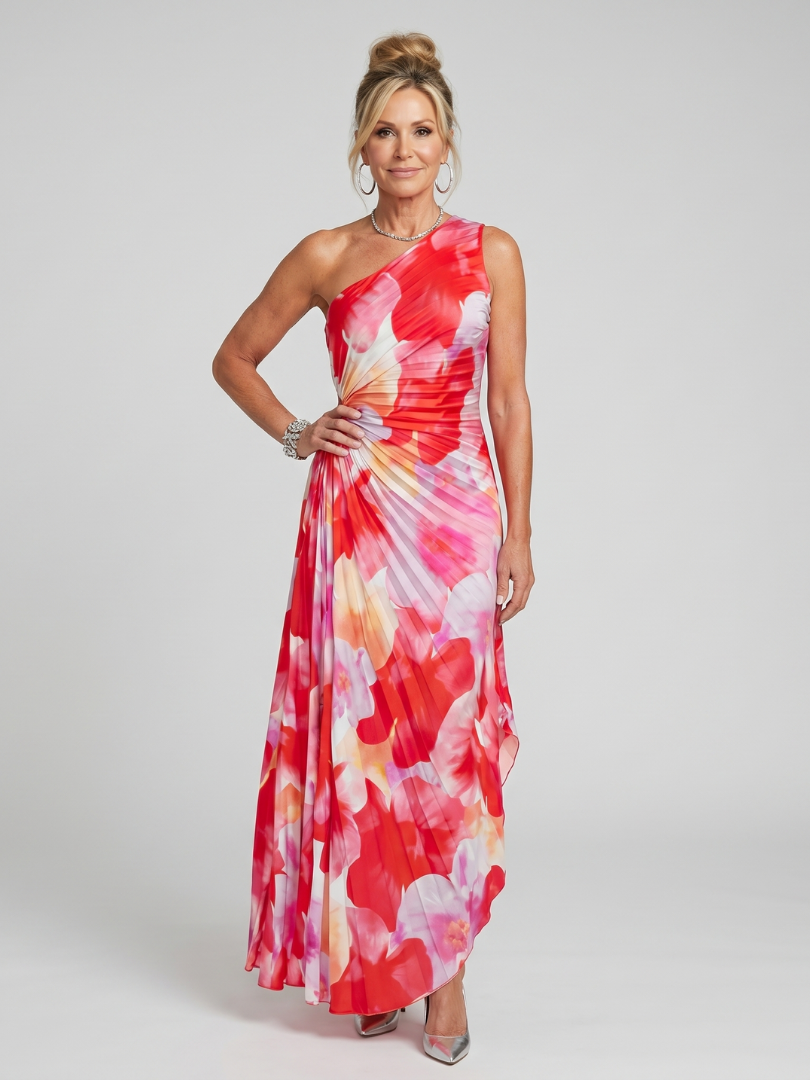 Taya vestido un hombro floral