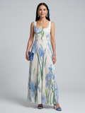 Ophelia vestido cuello cuadrado blanco floral