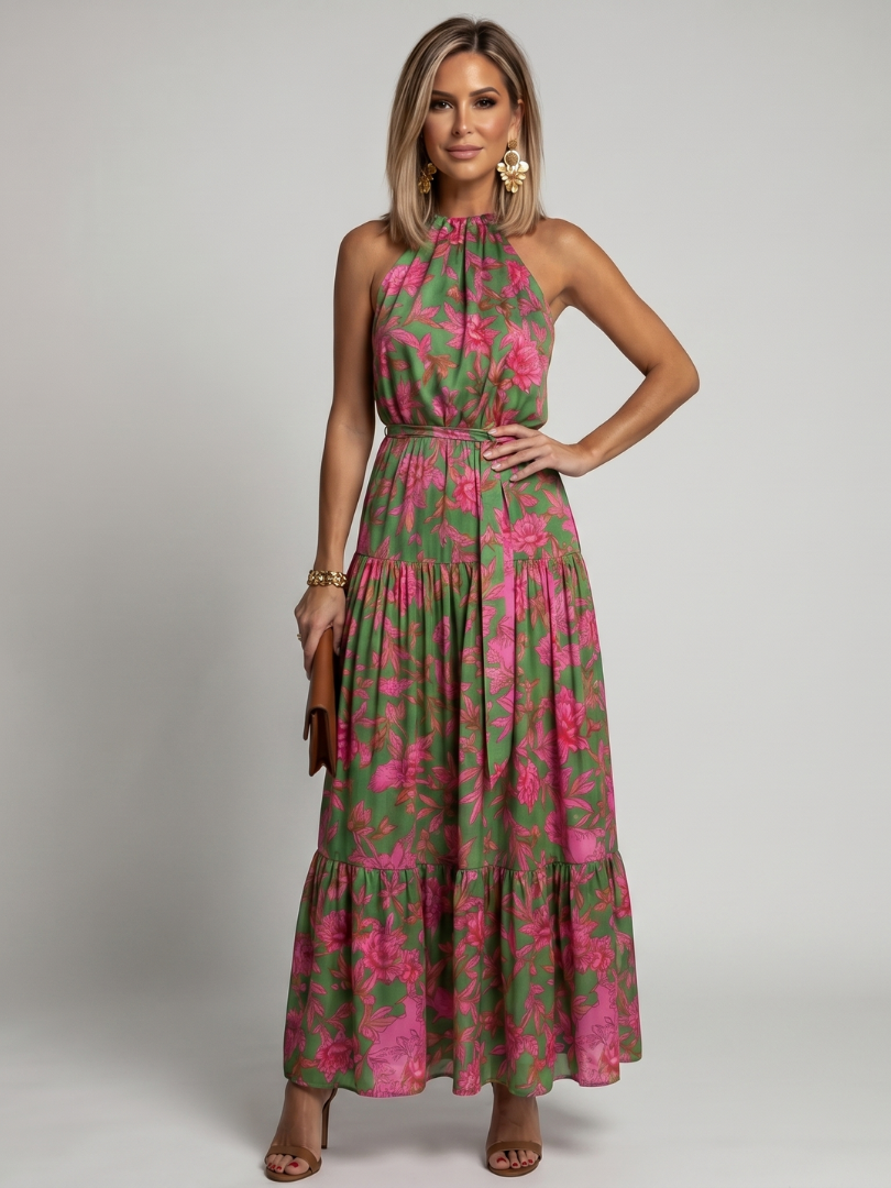 Rowen vestido halter floral