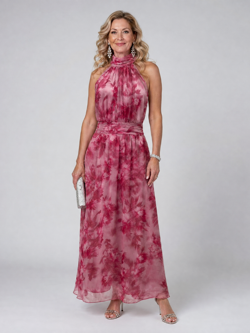 Avien vestido halter rosa