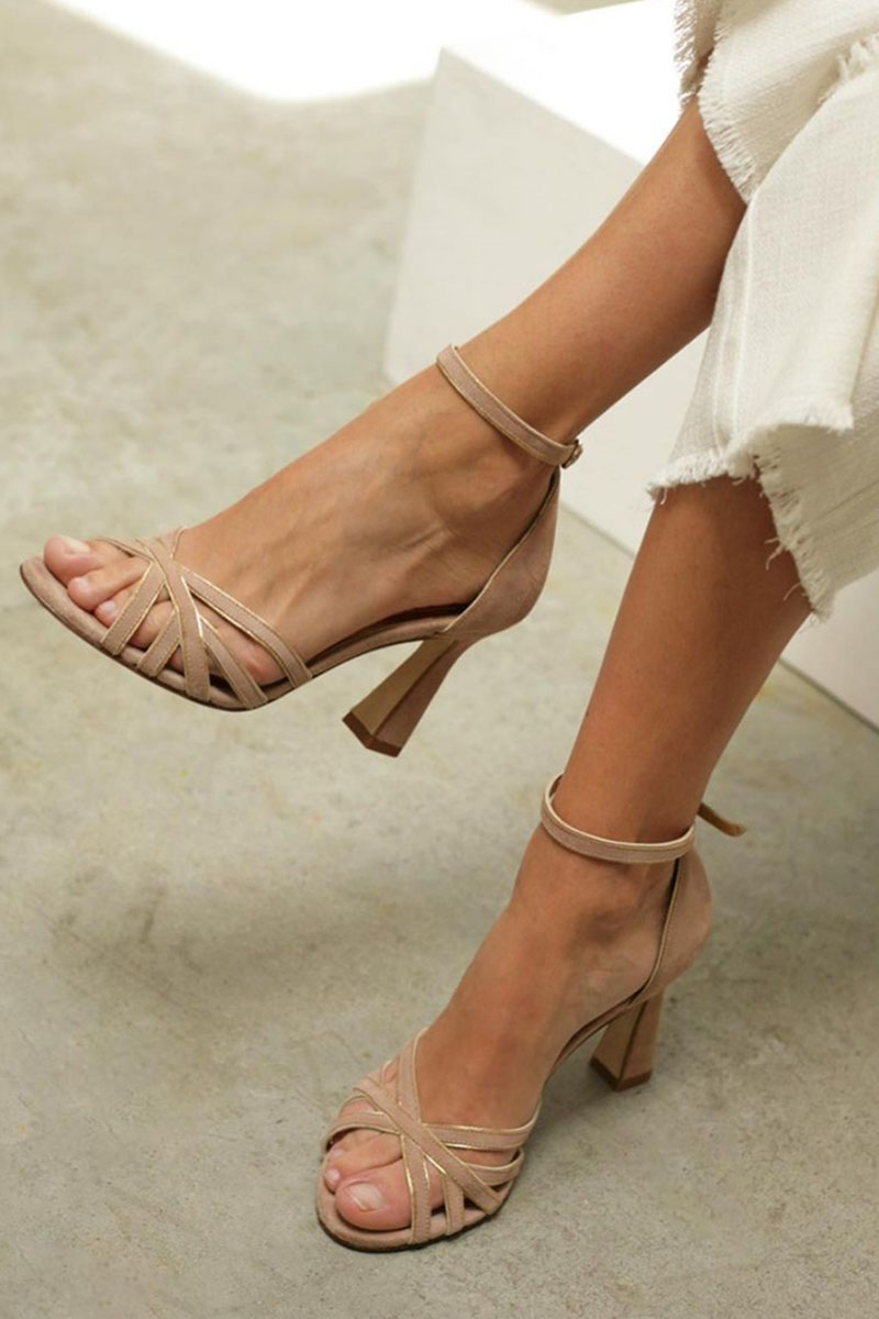 Janet | Tacones patchwork finos de punta afilada