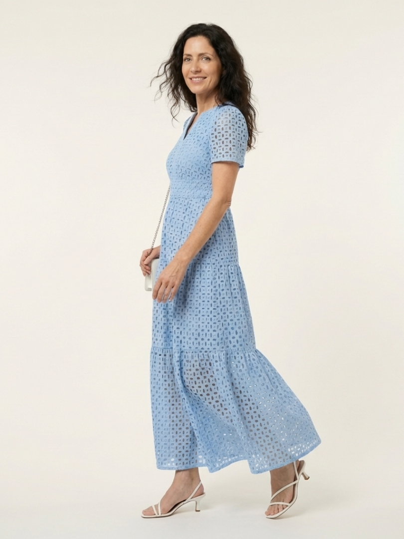 GABRIELLA | ABITO MIDI A BALZE CON SCOLLO A V
