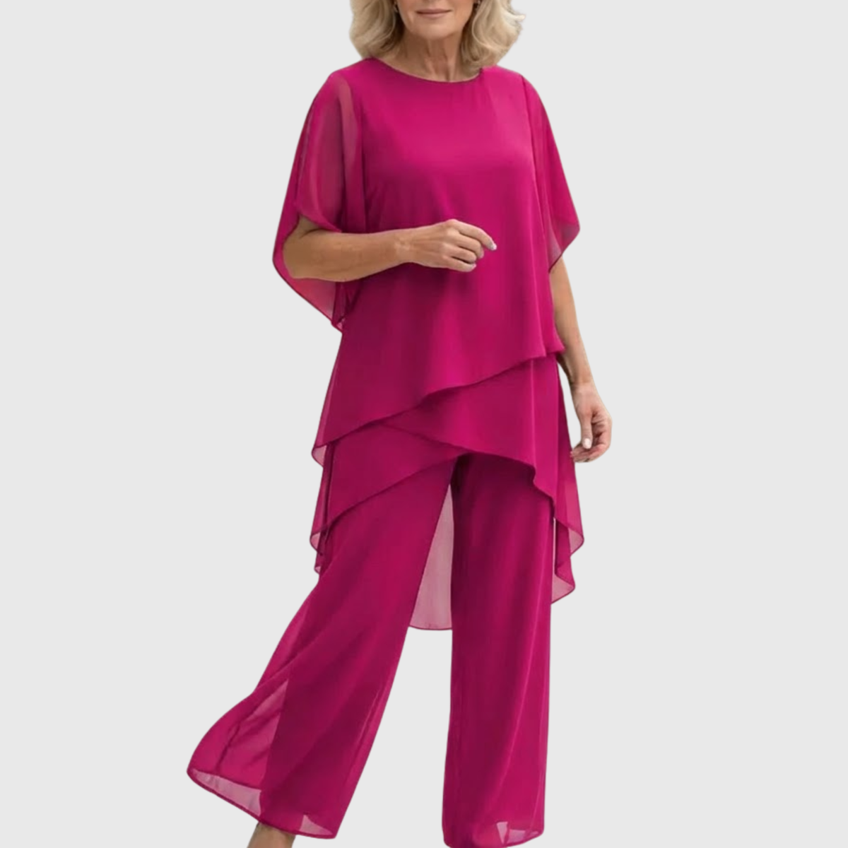 Linda conjunto palazzo rosa