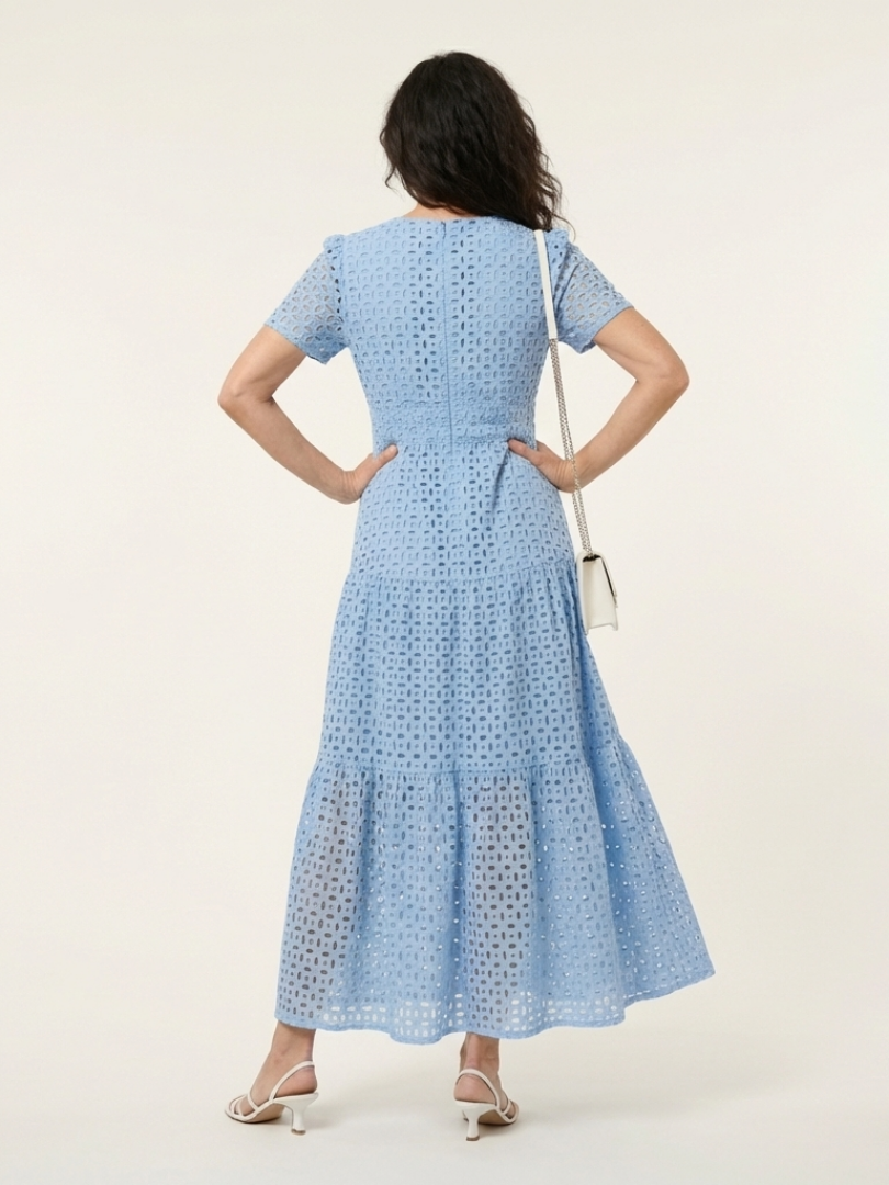 GABRIELLA | ABITO MIDI A BALZE CON SCOLLO A V