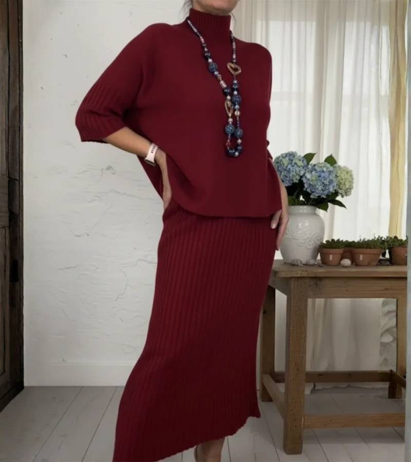 Debora conjunto punto borgoña