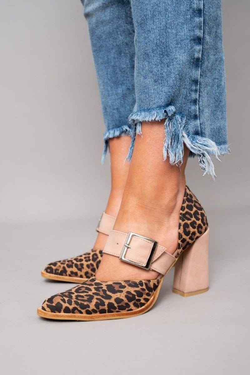 Barbara | Tacones de bloque con estampado de leopardo audaz