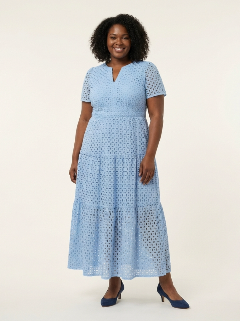 GABRIELLA | ABITO MIDI A BALZE CON SCOLLO A V