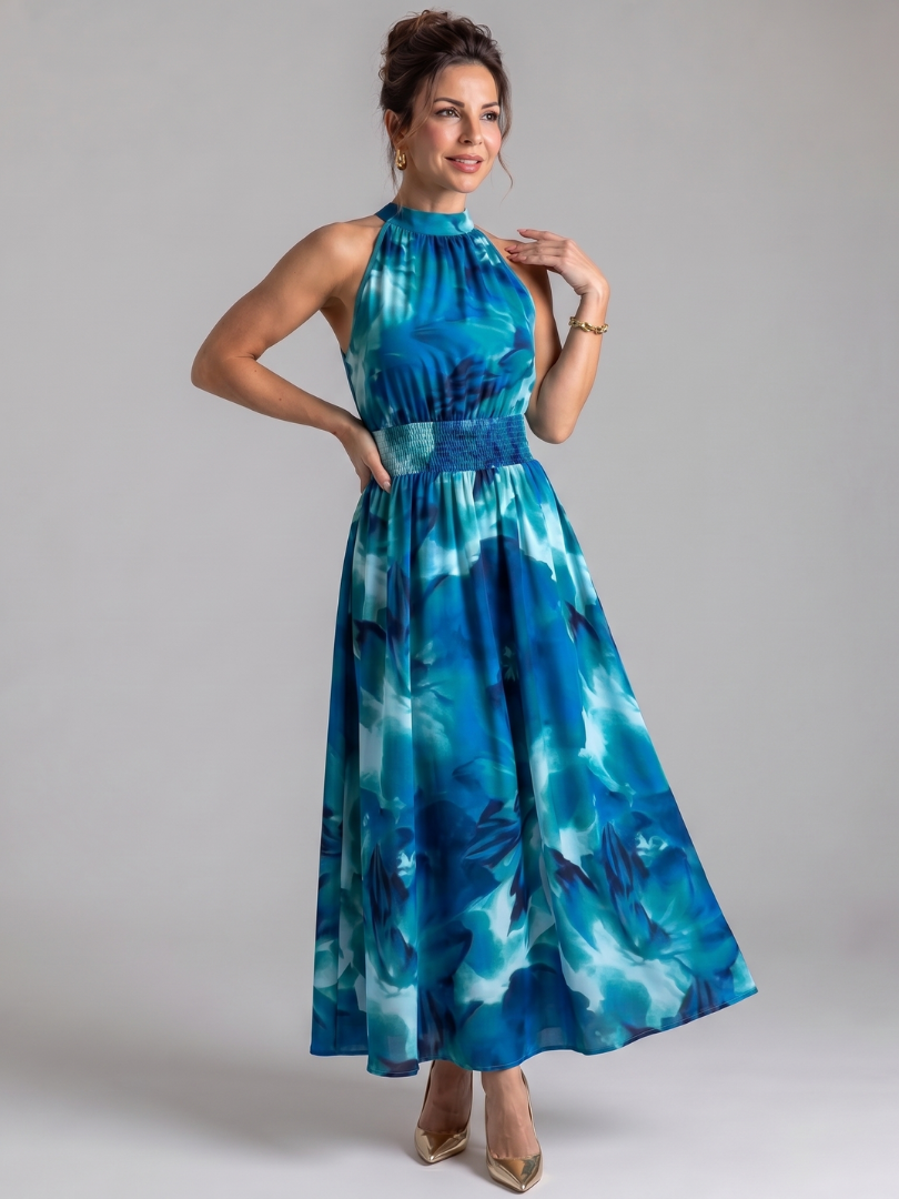 Olivia vestido midi azul