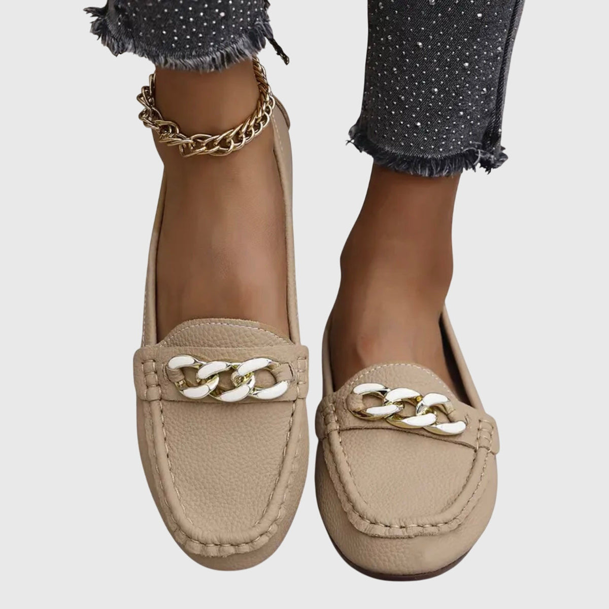 MELISSA | MOCASINES CON CADENA DORADA