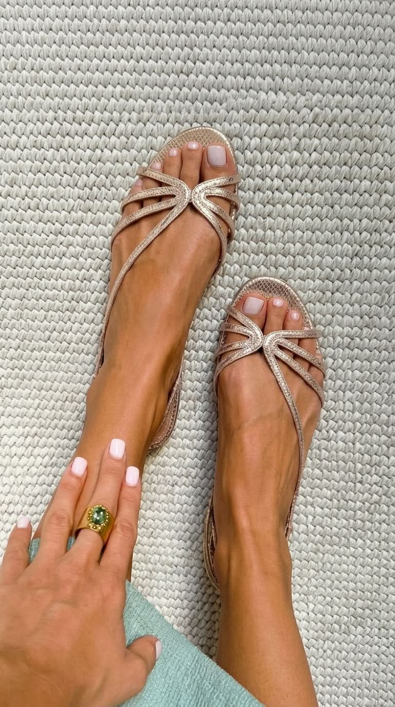 Emilia – Sandalias Doradas de Verano