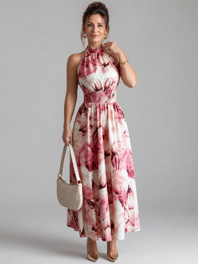 Olivia vestido midi rojo