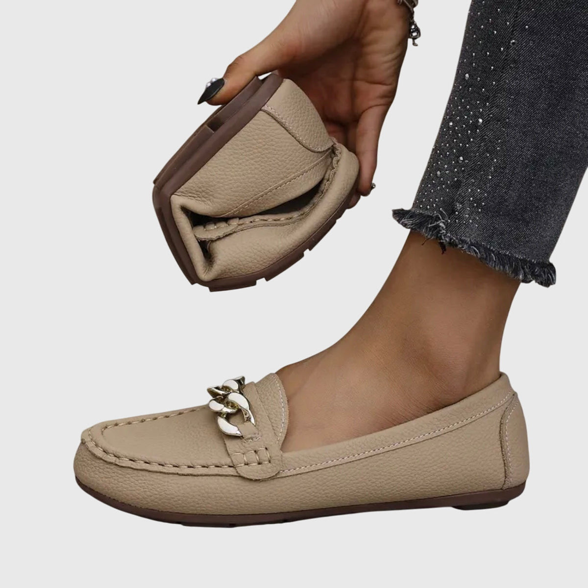 MELISSA | MOCASINES CON CADENA DORADA