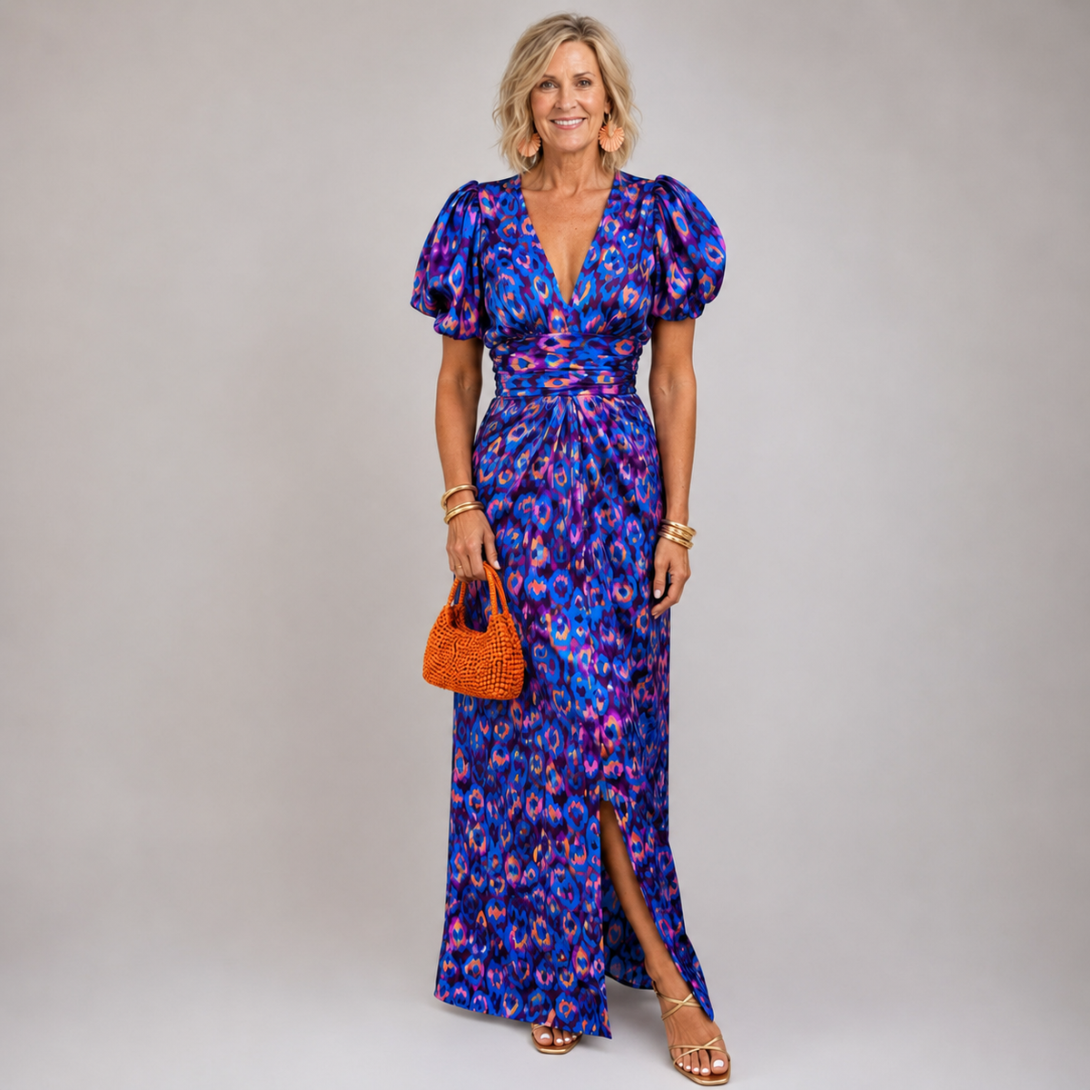 TEODORA | ABITO ELEGANTE CON MANICHE PLISSETTATE