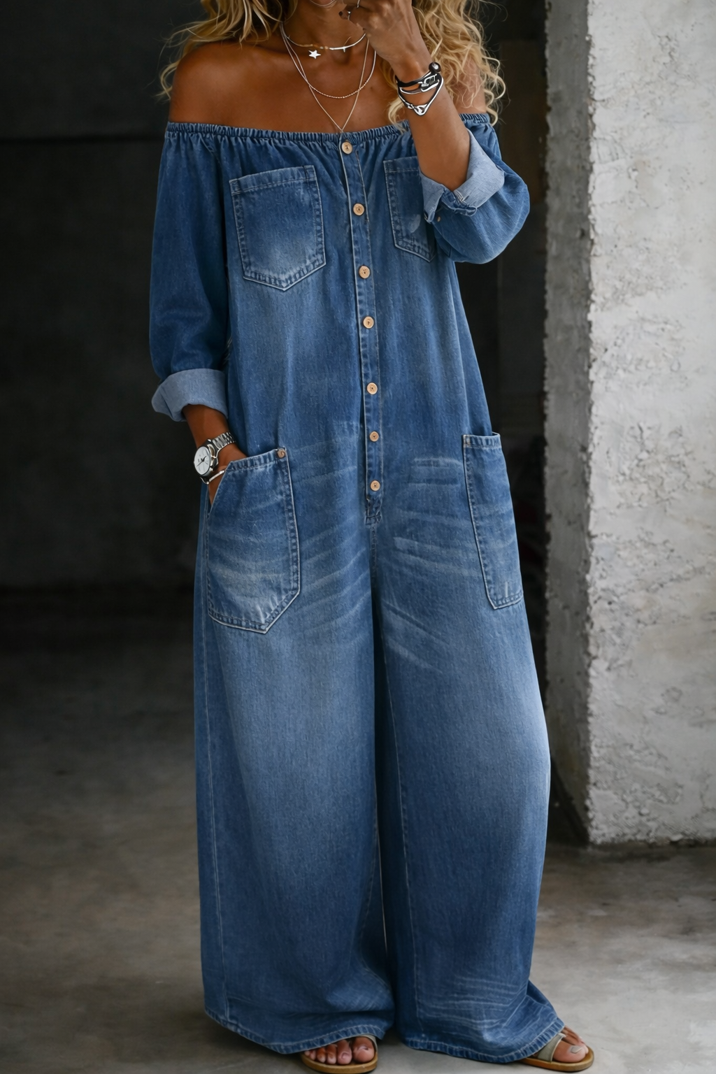 Elena jumpsuit azul