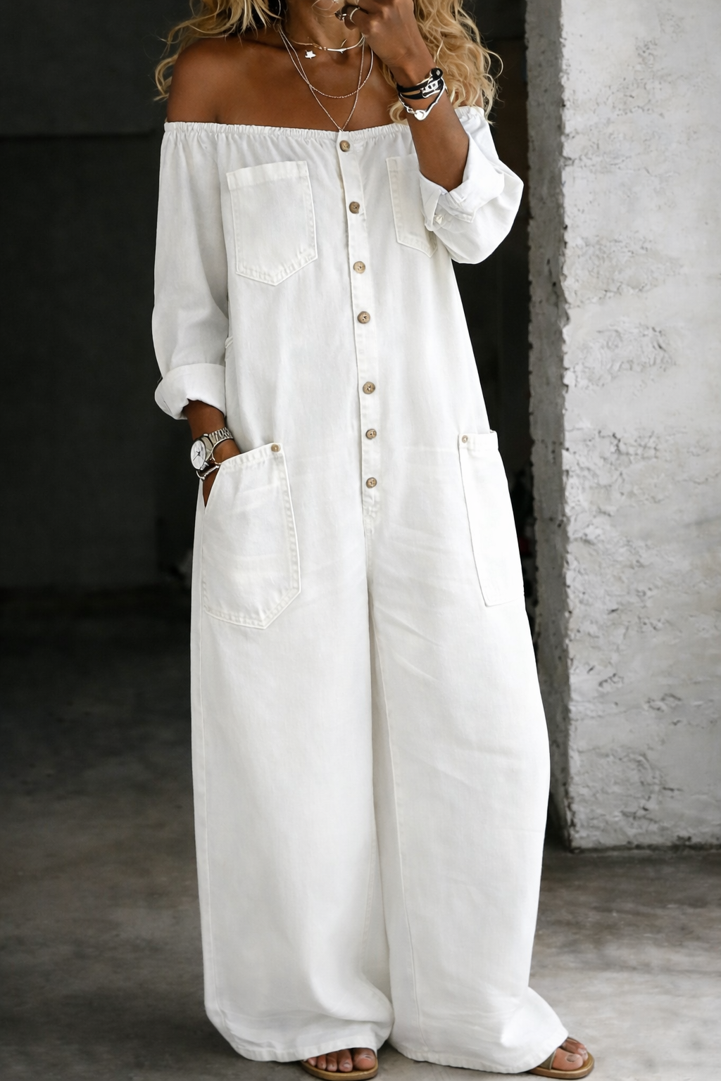 Elena jumpsuit blanco
