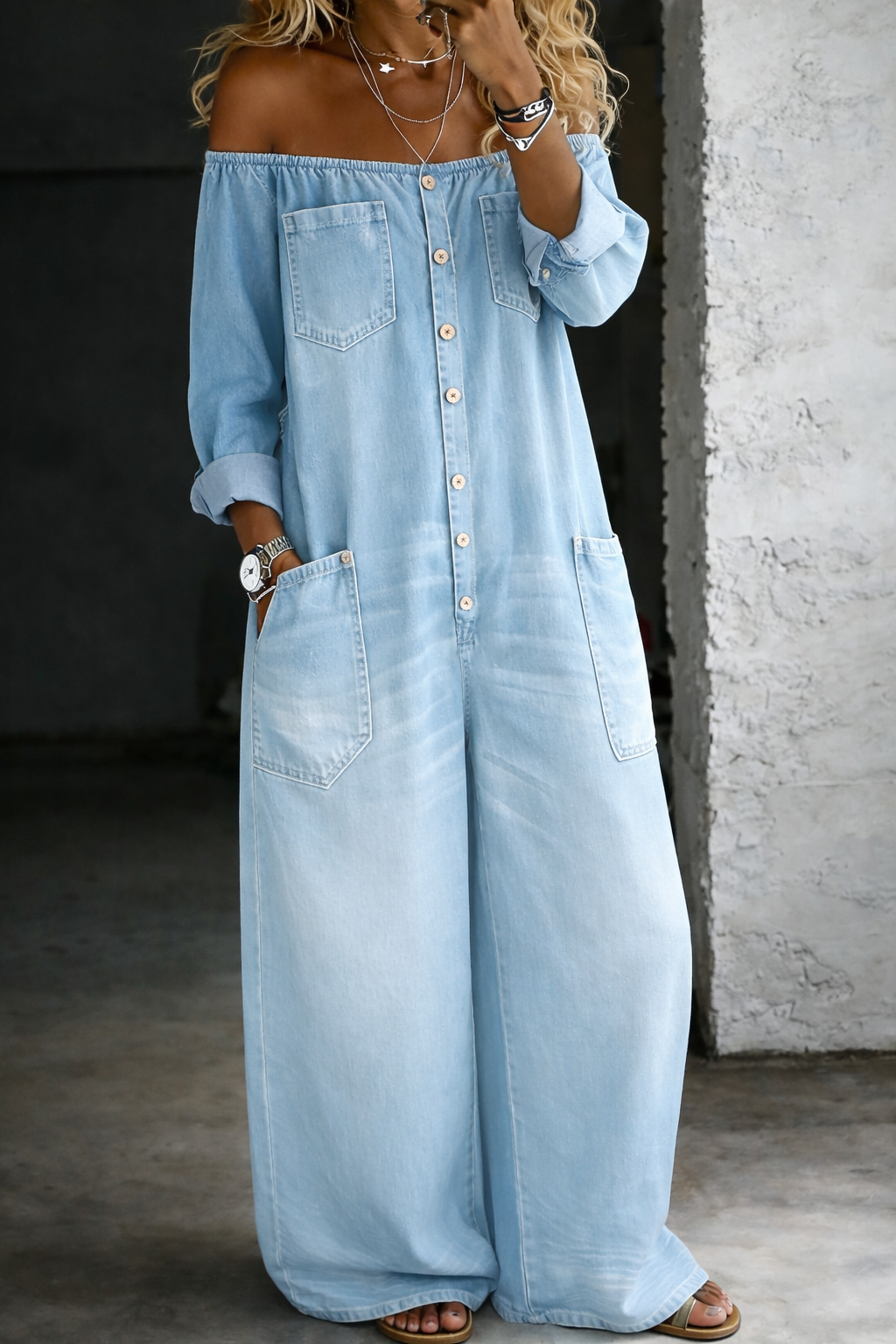 Elena jumpsuit azul claro