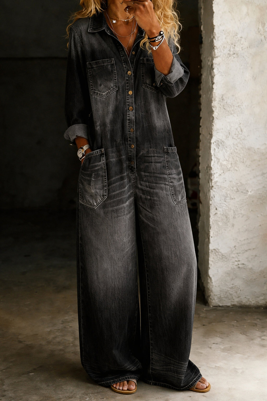 Lena jumpsuit casual negro