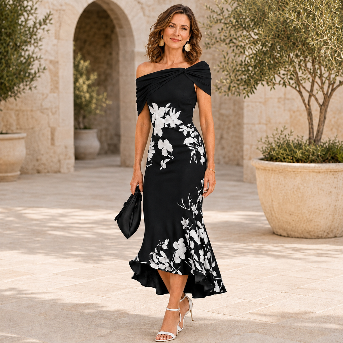 FIORELLA | ABITO MIDI FLOREALE SAGOMATO