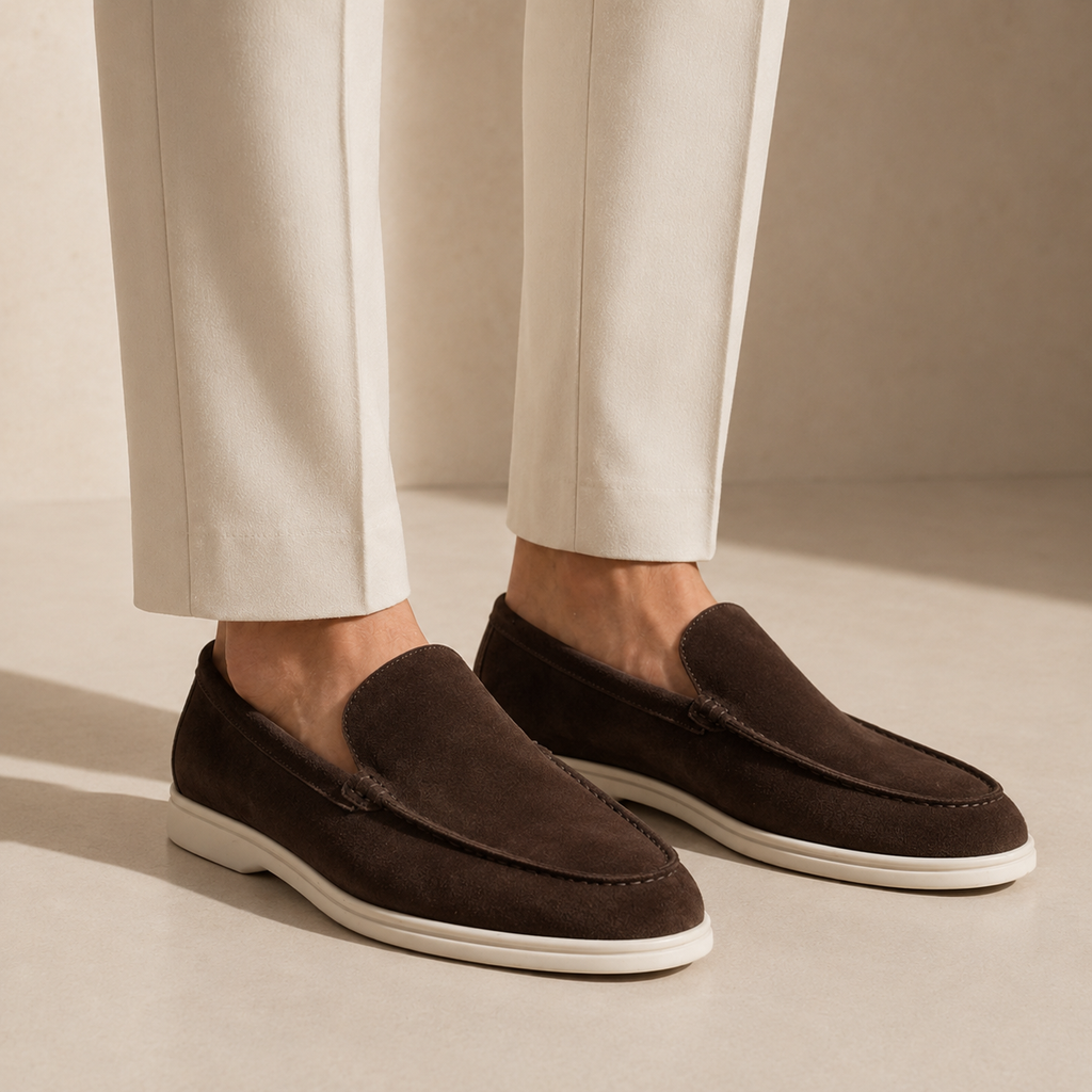 Elegantes mocasines de ante