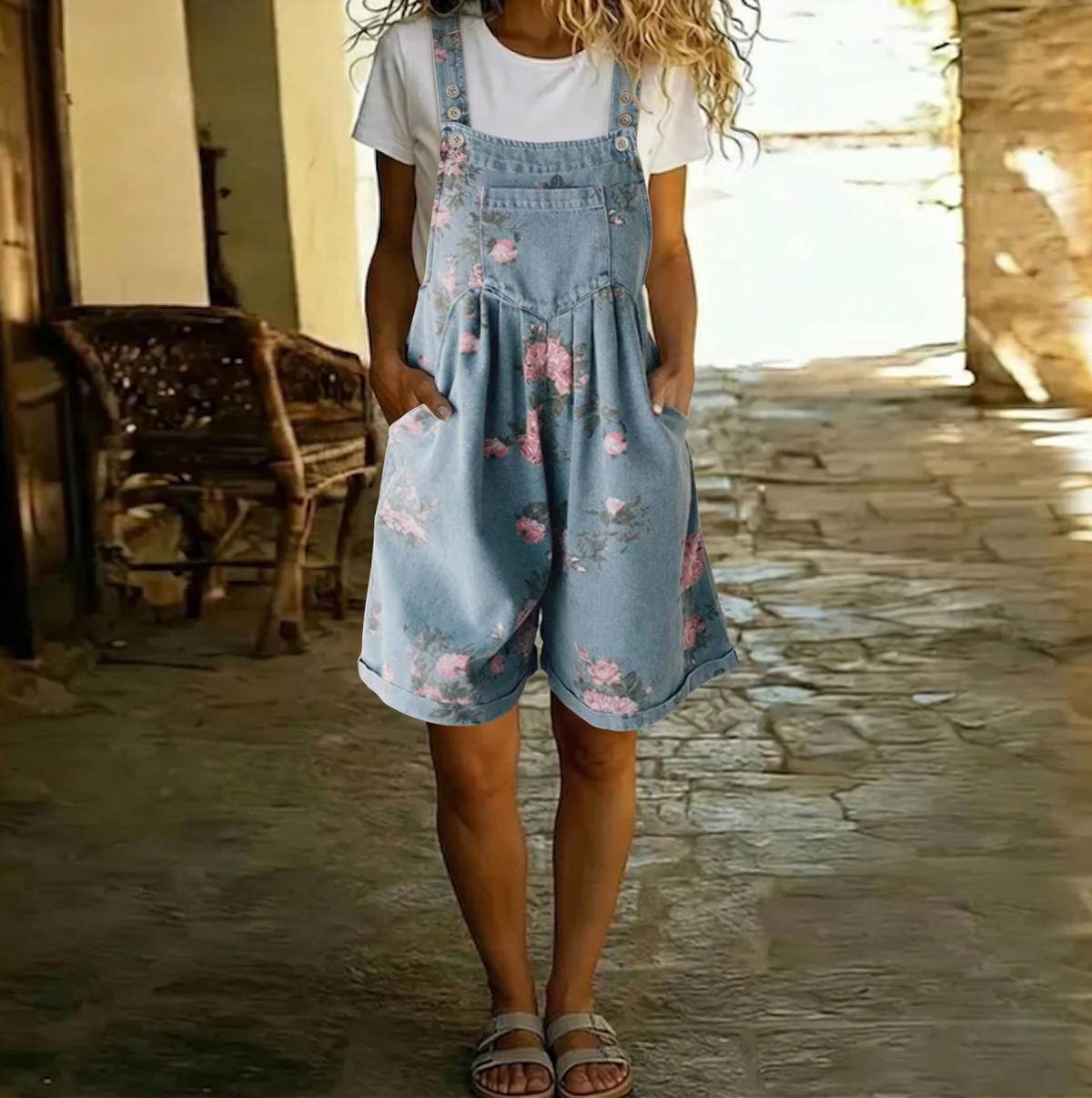 Adriana jumpsuit denim floral