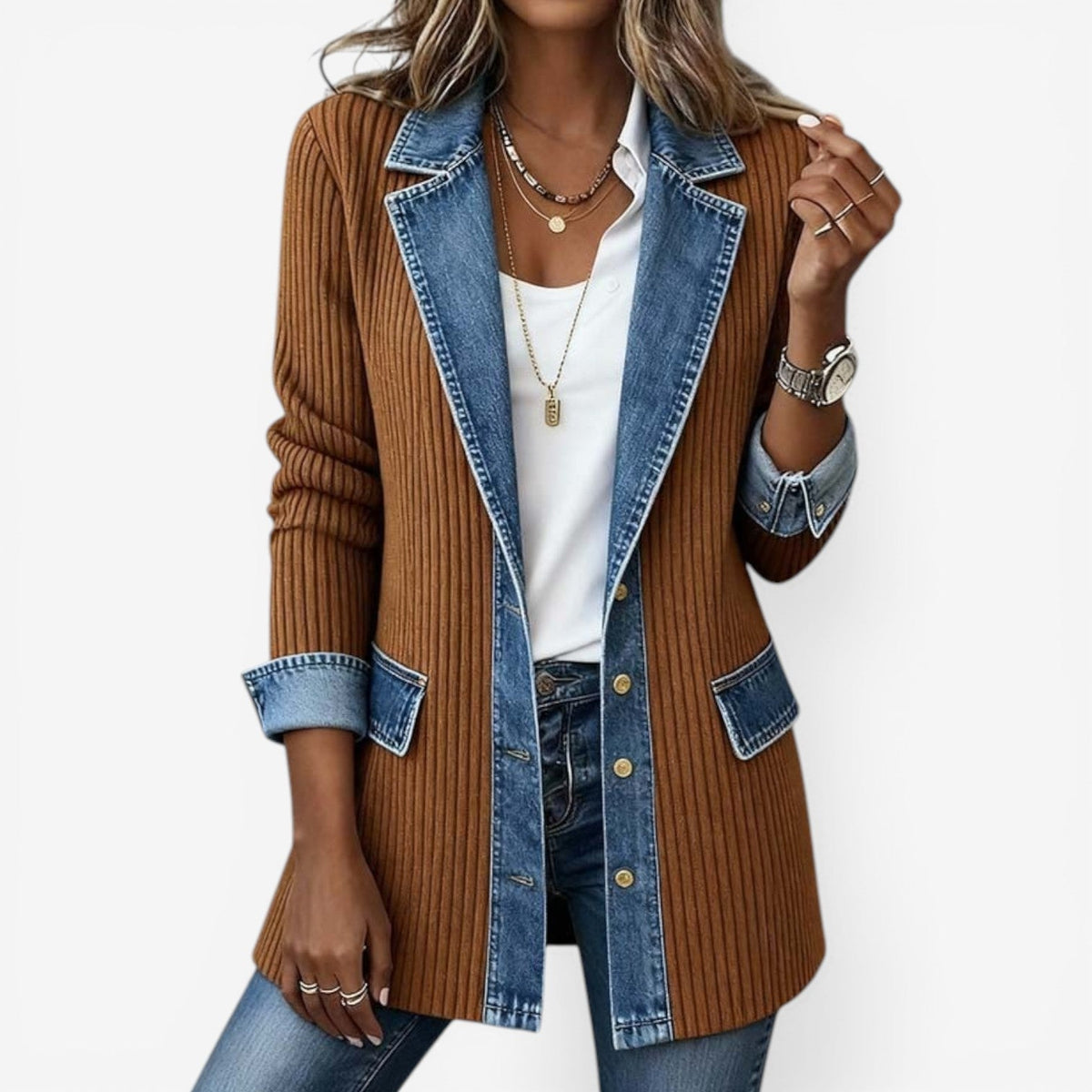 Emilia chaqueta denim roja