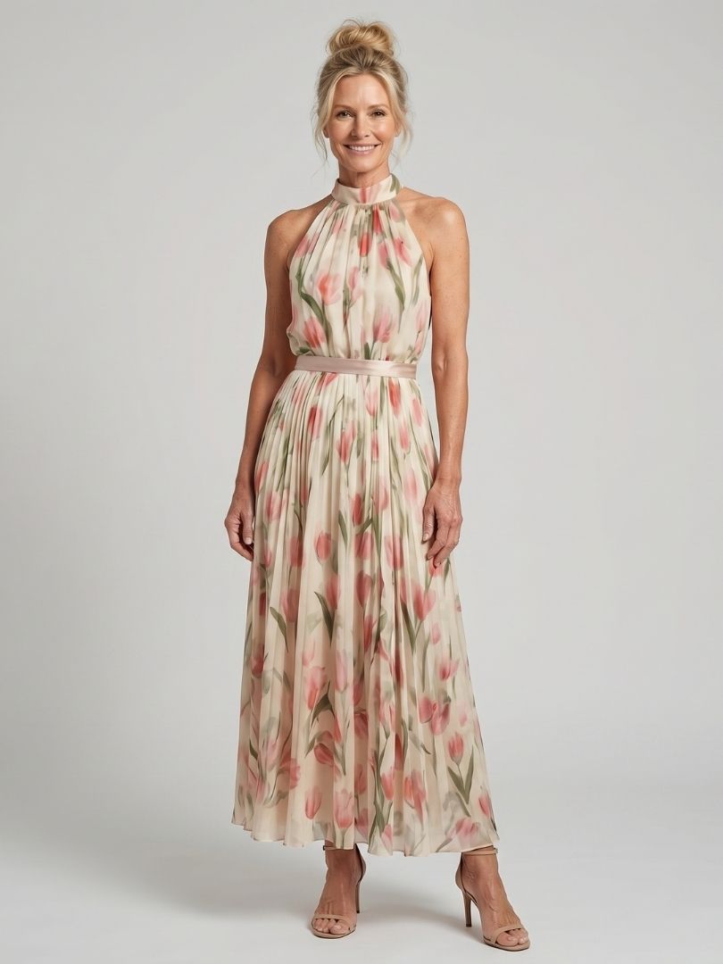 Aurelle vestido halter floral