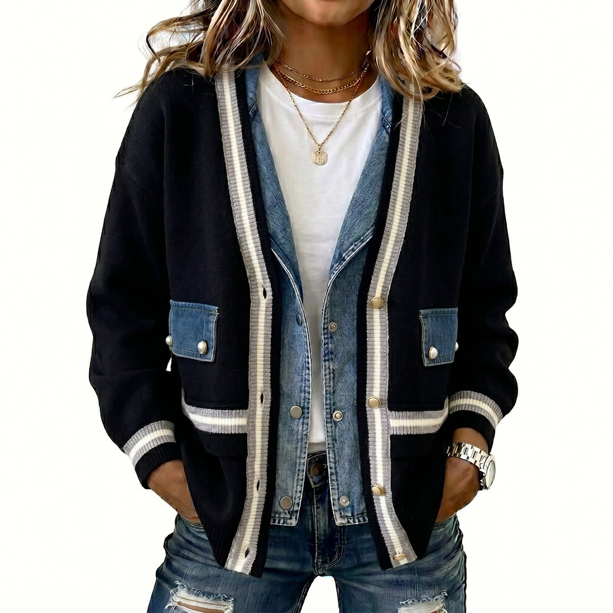 Looisa | Giacca di jeans casual