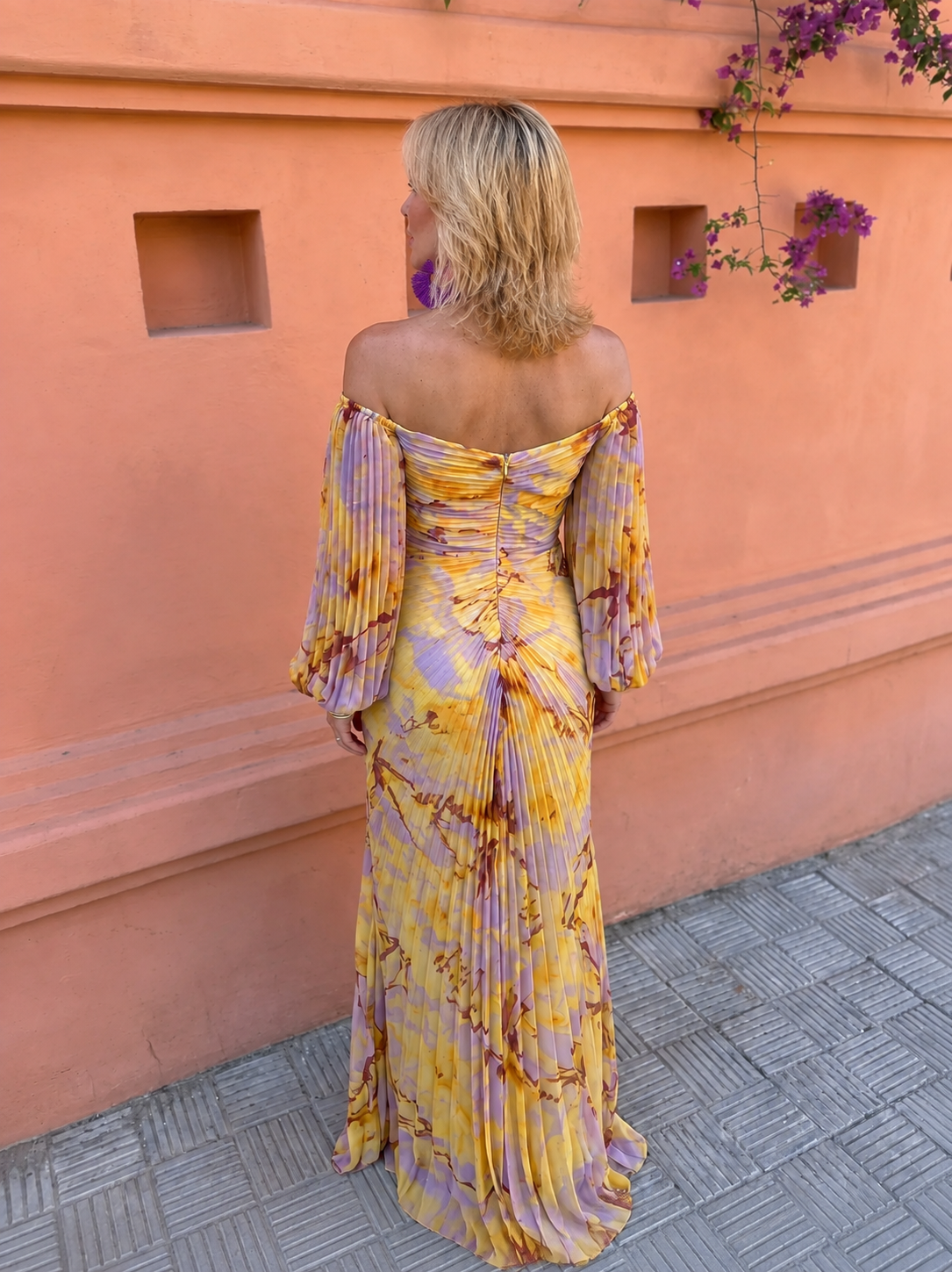 GRAZIELLA | ABITO LUNGO A FIORI CON SCOLLO PROFONDO
