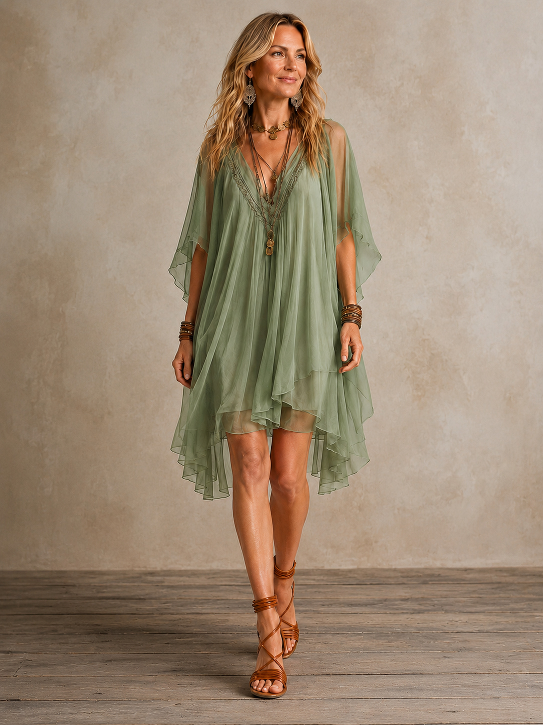 ELSA | ABITO MINI BOHO A BALZE