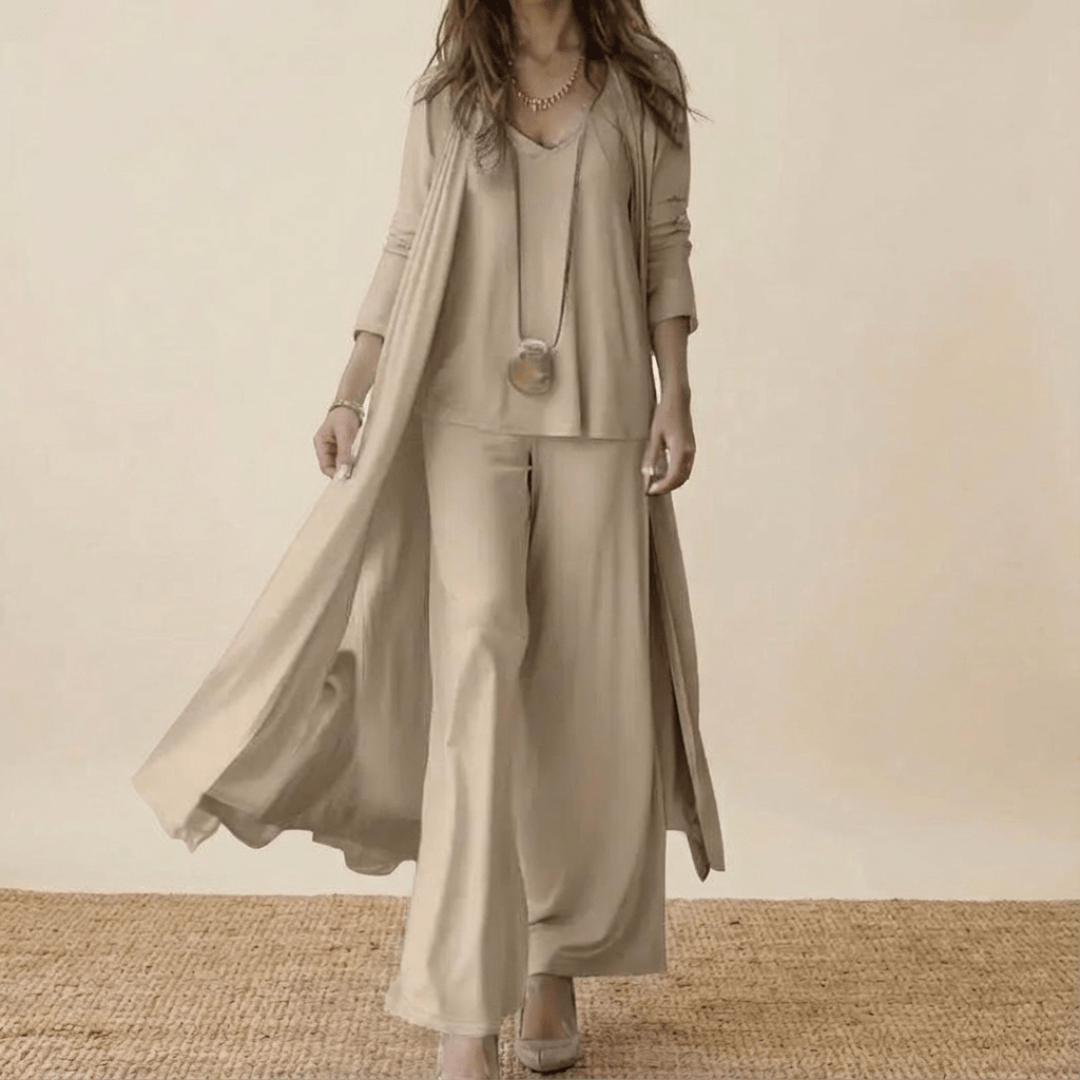 Barbara conjunto 3 piezas taupe