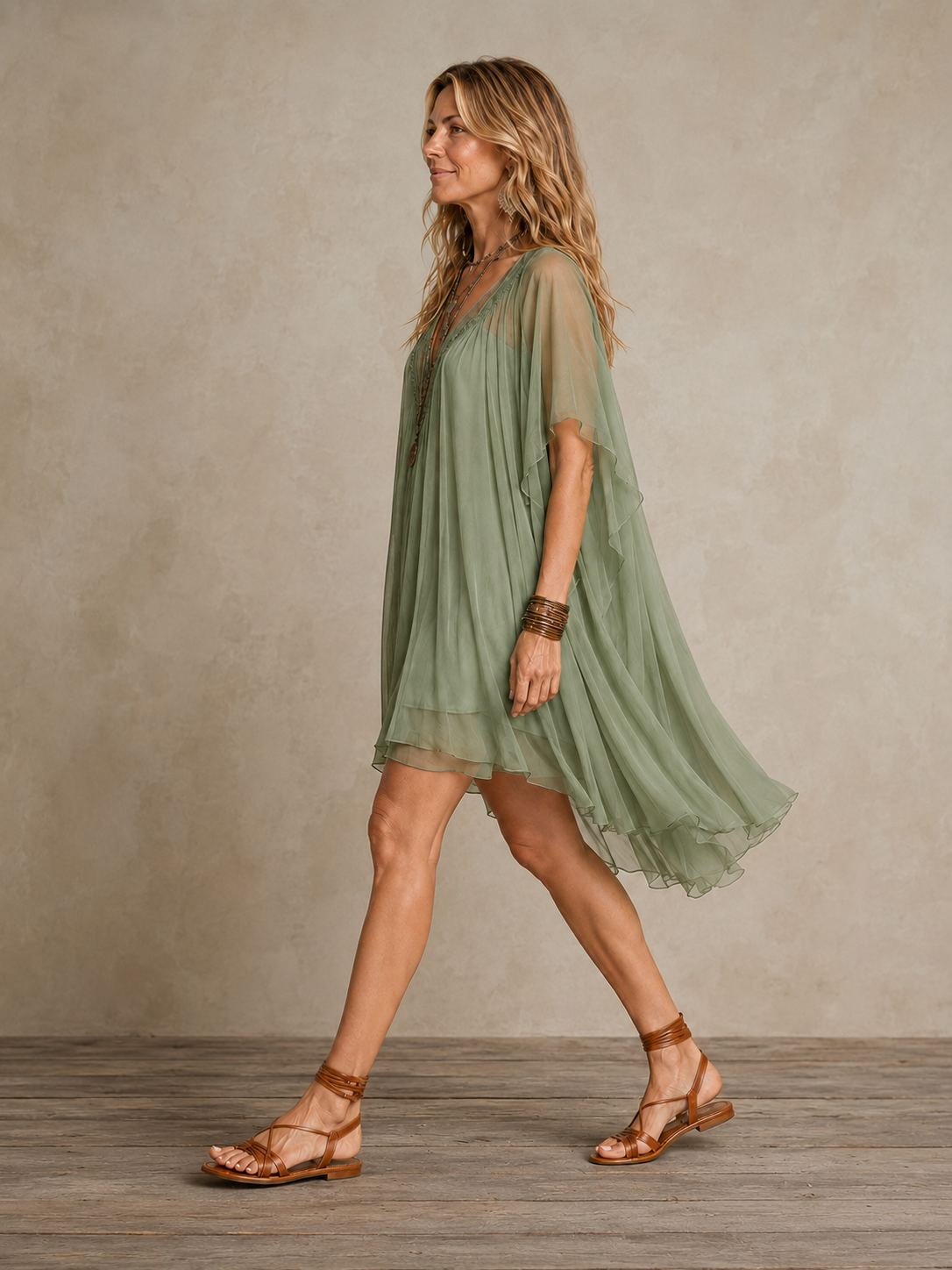 ELSA | ABITO MINI BOHO A BALZE