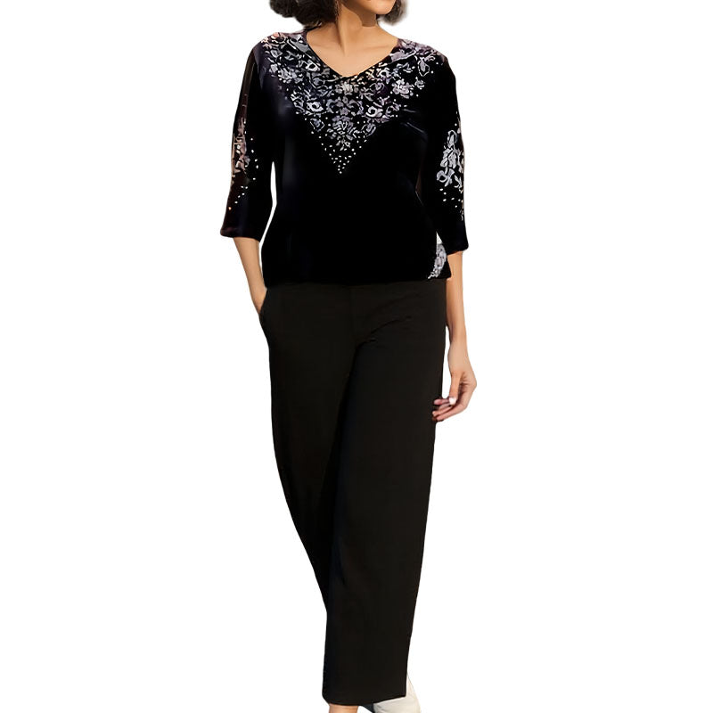 Elvire conjunto terciopelo negro