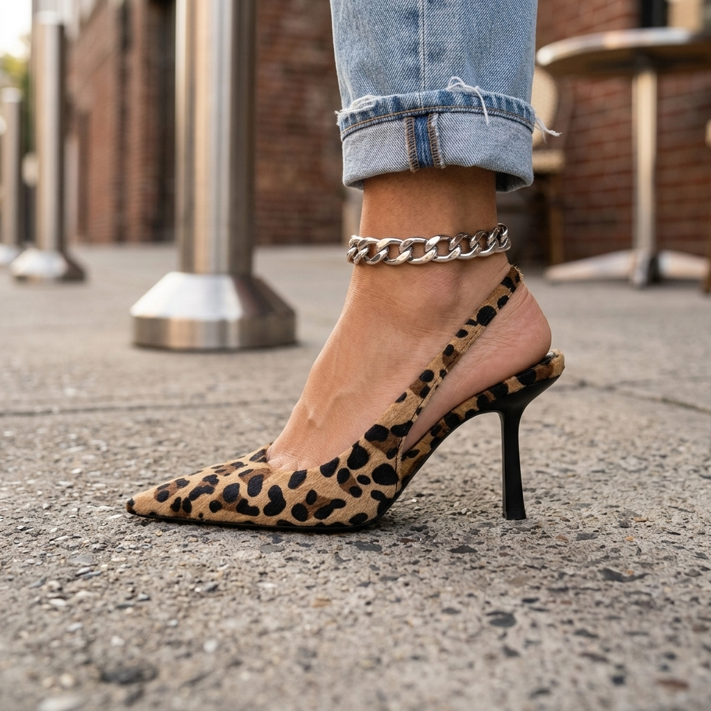 Margaret | Tacones D'Orsay con estampado de leopardo