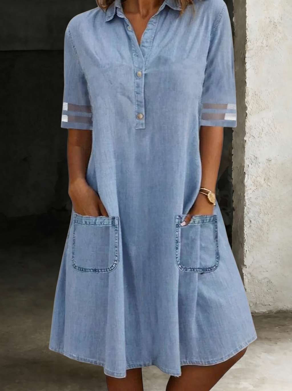 Lucía vestido denim azul