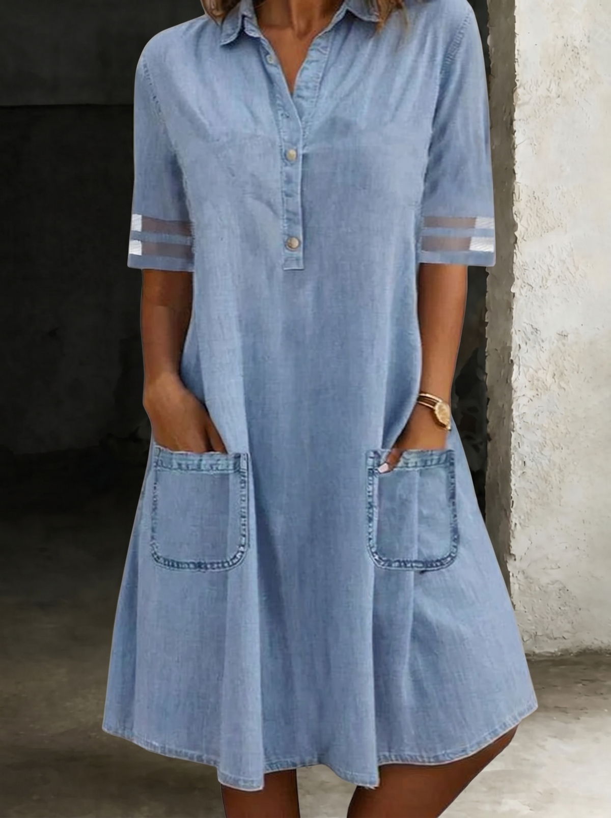 Lucía vestido denim azul