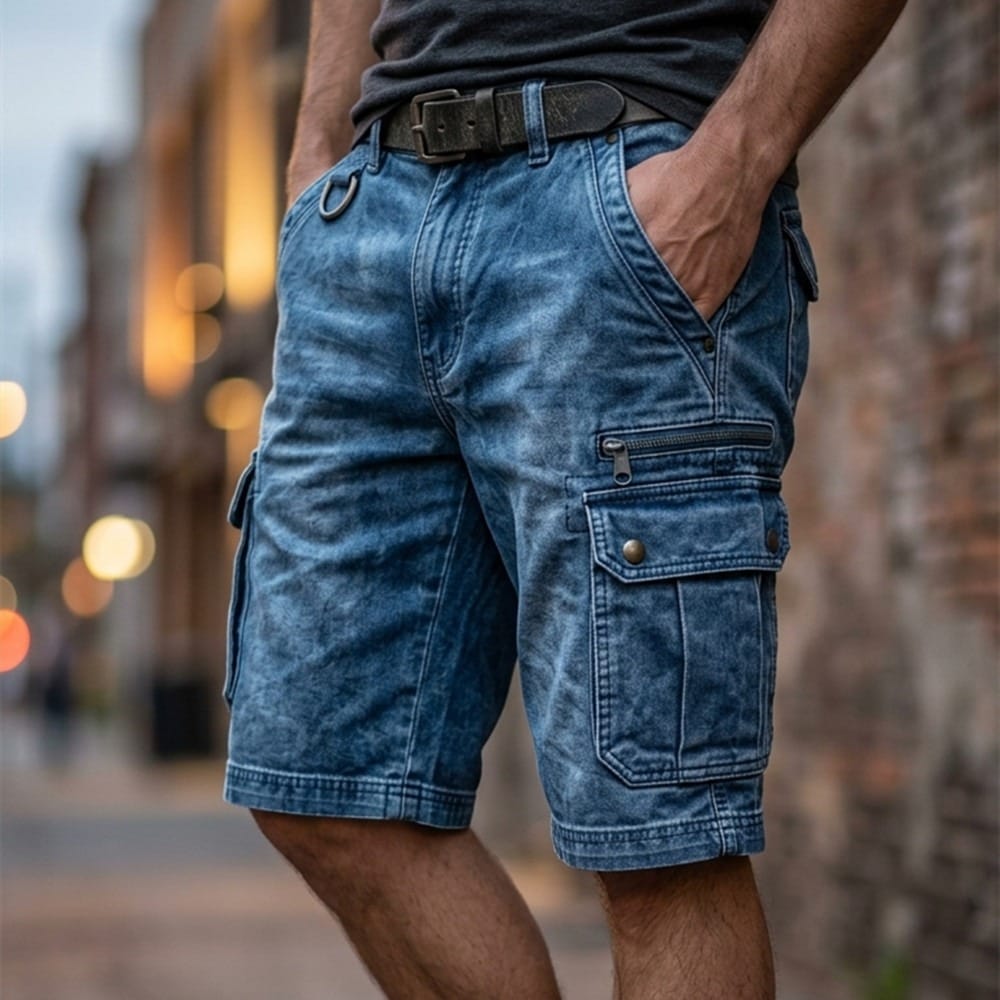 Beeckhoven™ | Shorts cargo de denim funcional