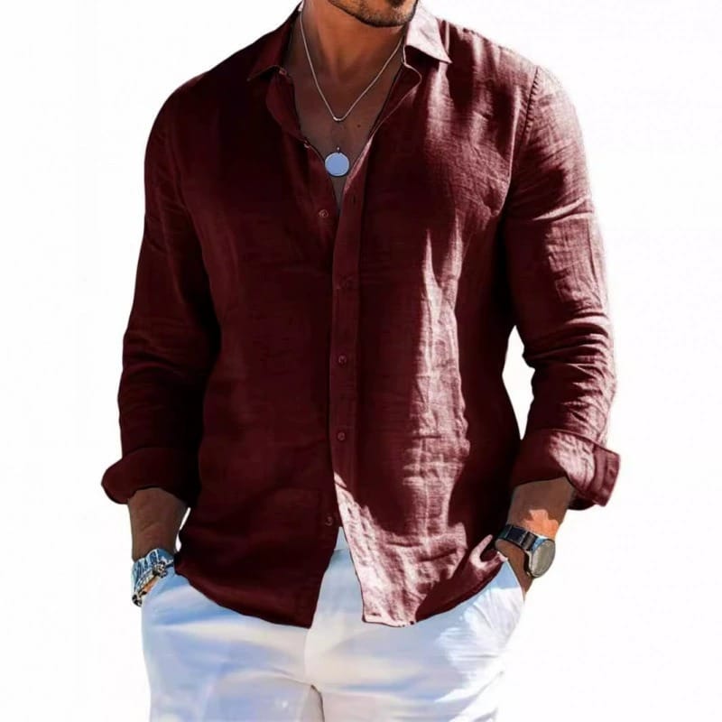 Camisa Étienne — Lino con Algodón, Fresca y Sin Arrugas