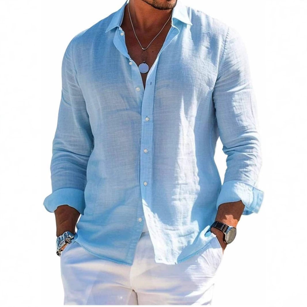 Camisa Étienne — Lino con Algodón, Fresca y Sin Arrugas