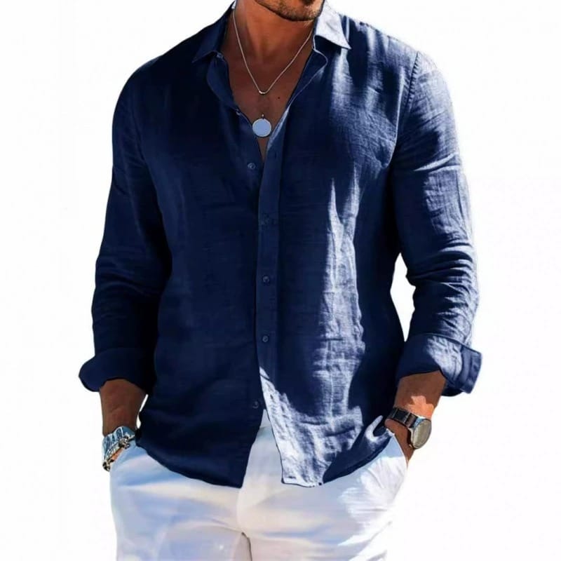 Camisa Étienne — Lino con Algodón, Fresca y Sin Arrugas