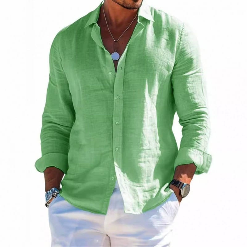 Camisa Étienne — Lino con Algodón, Fresca y Sin Arrugas