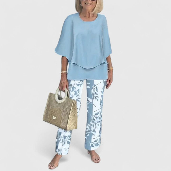 Marzyelle conjunto azul blanco